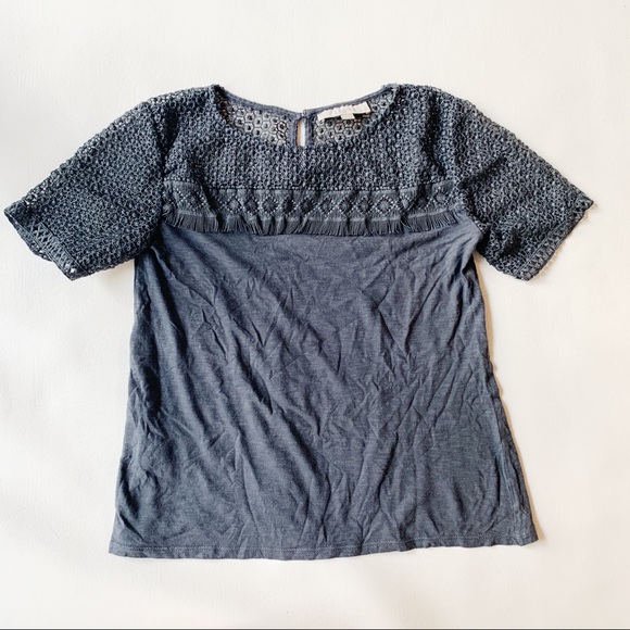 LOFT Tops - 3 FOR $15 LOFT Petite Gray/Blue Eyelet Top XSP LOFT Tops - 3 FOR $15 LOFT Petite Gray/Blue Eyelet Top XSP